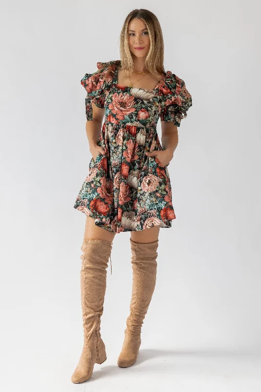 Etta Floral Mini Dress Fashionable Mini Dress with Pockets