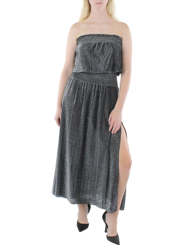 Santana Womens Metallic Strapless Evening Dress Tunics New arrival