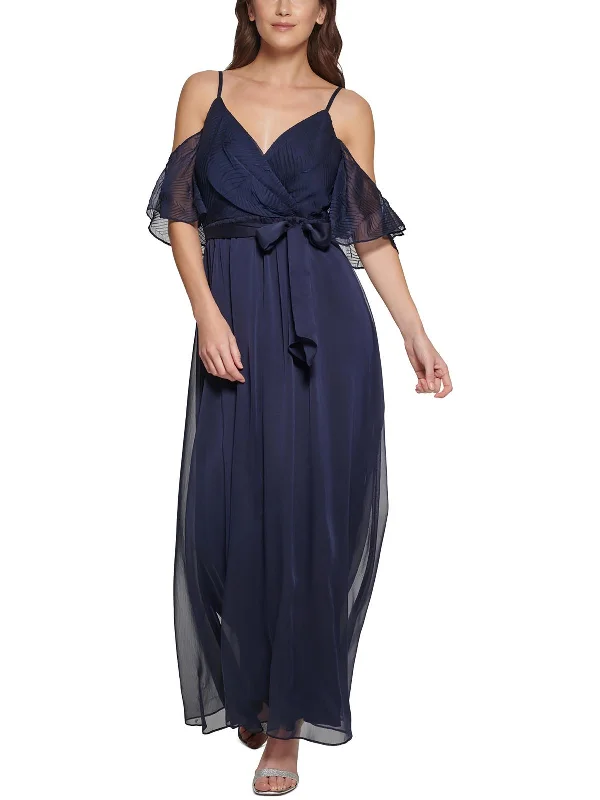 Womens Chiffon Cold Shoulder Evening Dress Tunics Bestseller popular