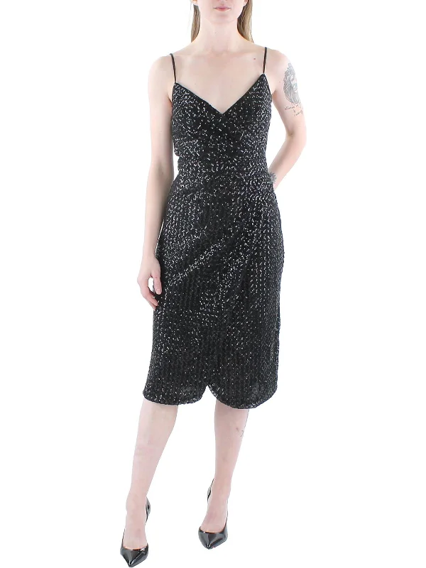 Womens Sequined Midi Cocktail and Party Dress Tunics Luxurious premium