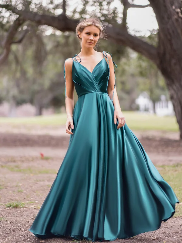 Wrap Satin A-Line Floor Length Evening Dress Tunics Velvet soft