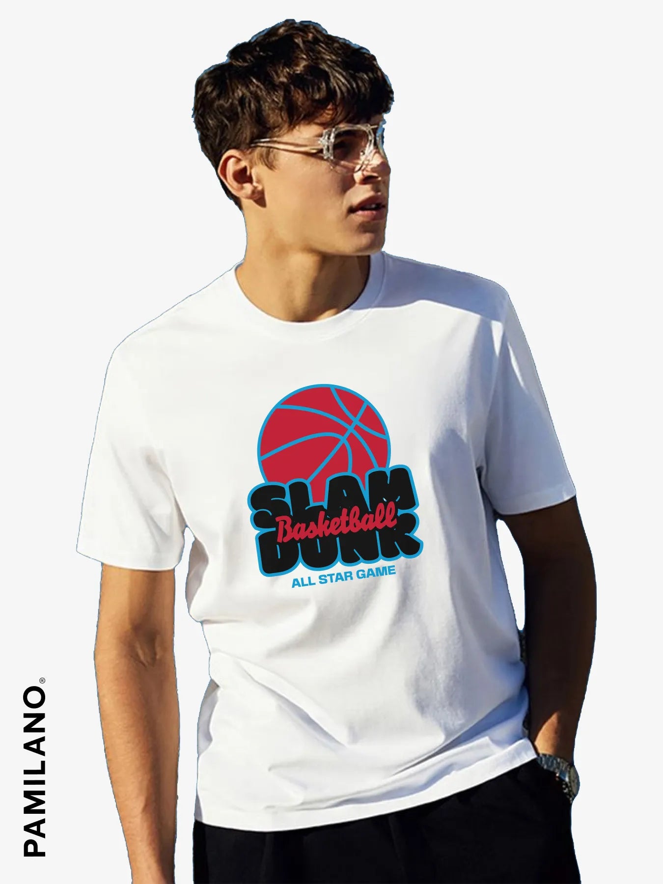 Basketball - Slam Dunk - Unisex T-Shirt Chenille Blend Fleece Blend Nylon Blend