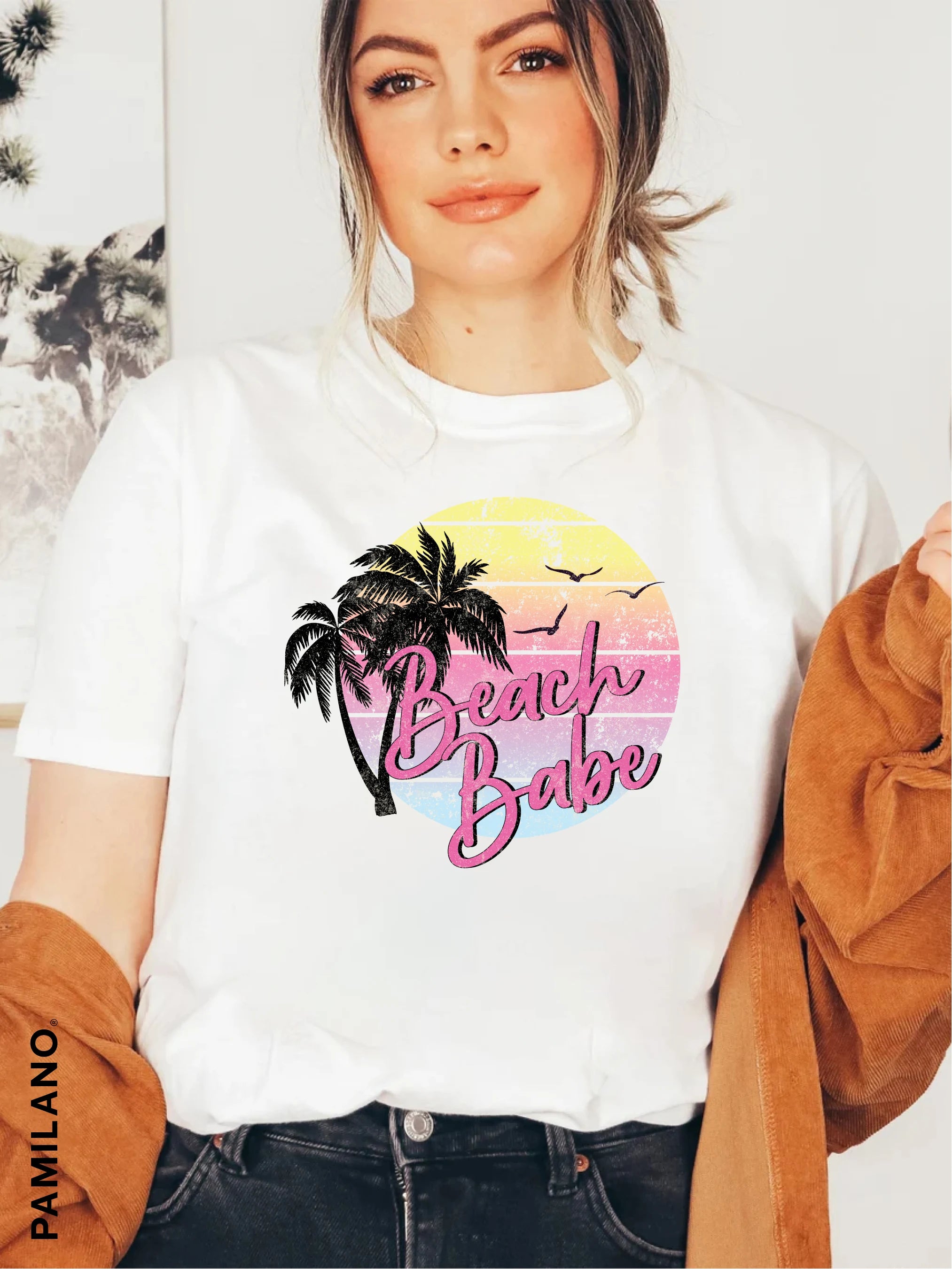 Beach Babe t-shirt Graphic T-Shirt Round Neck Polyester