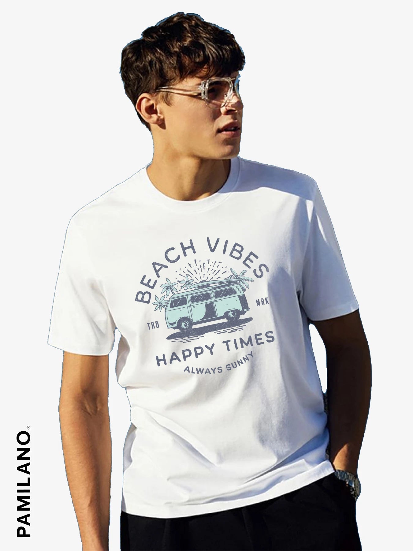 Beach Vibe Happy Time - Unisex T-Shirt Sequined Glittery Shiny