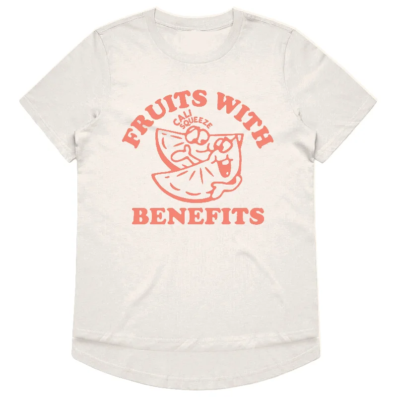 Cali Squeeze Women's Fruits with Benefits Tee Beaded Sequined Faux Fur