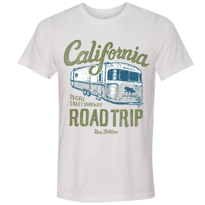 California Roadtrip white tee Polka Dot Checkered Tartan