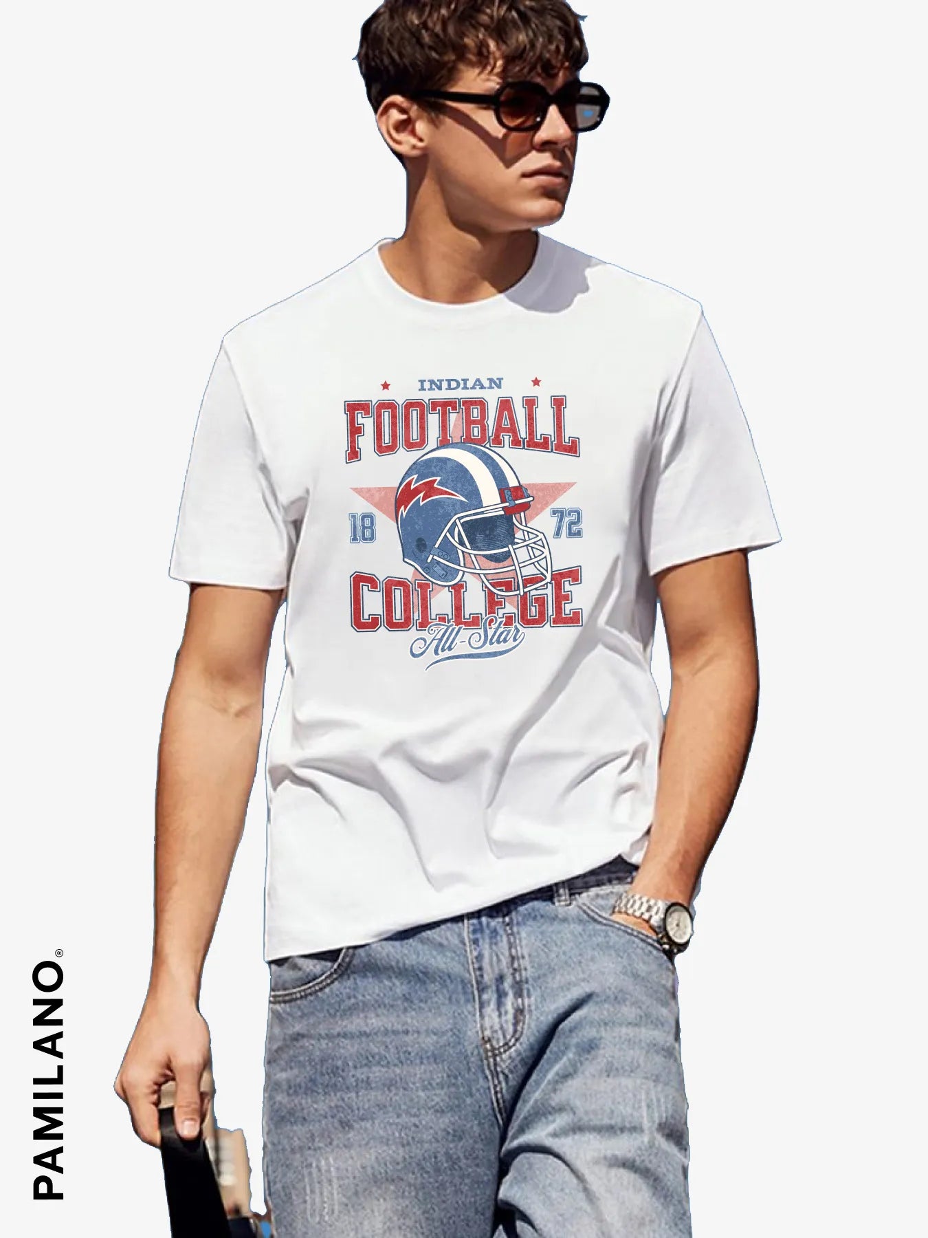 Football IND - Unisex T-Shirt Graphic Embroidered Appliqued