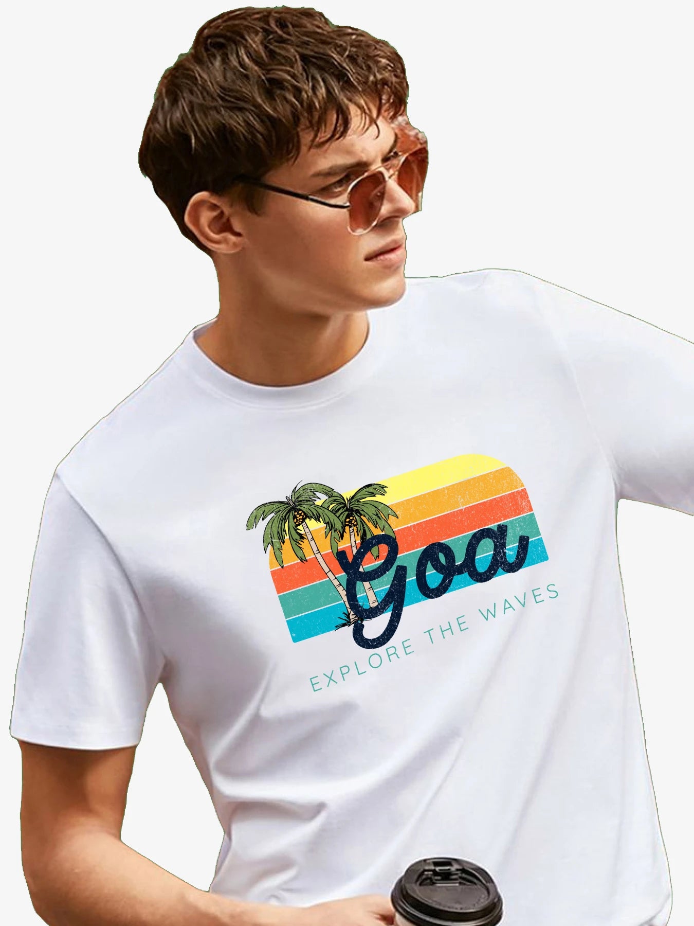 GOA - Explore the Waves - Unisex T-Shirt V-Neck T-Shirt Long Sleeve Cotton