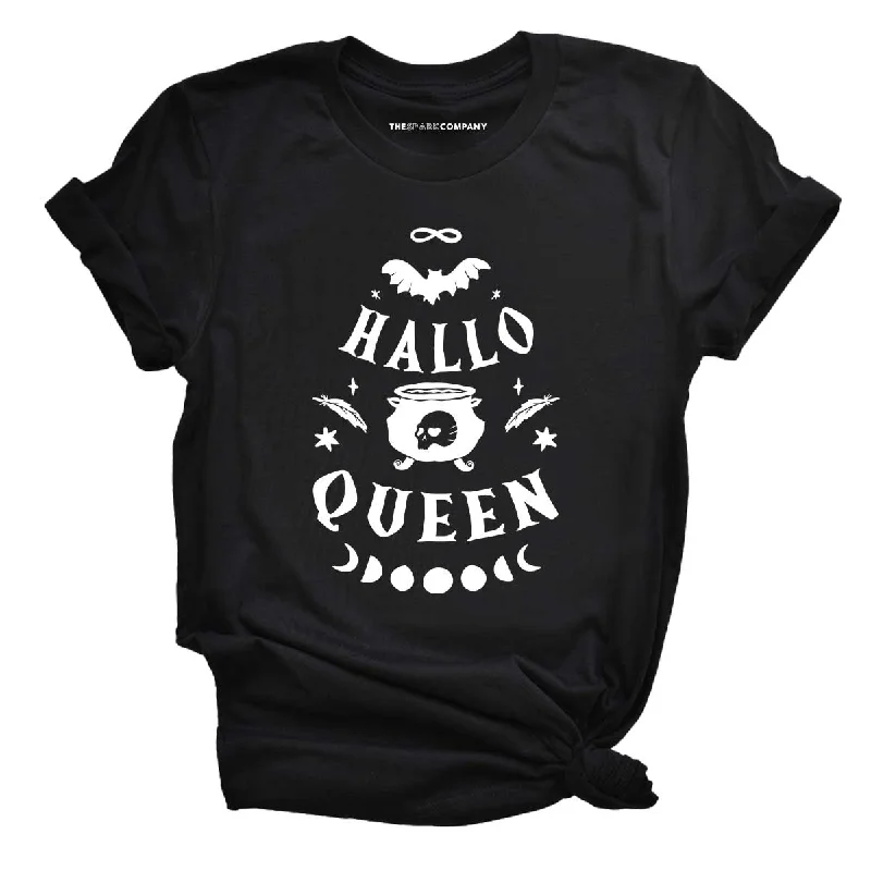 Halloqueen Halloween Feminist T-Shirt Solid Color Striped Floral