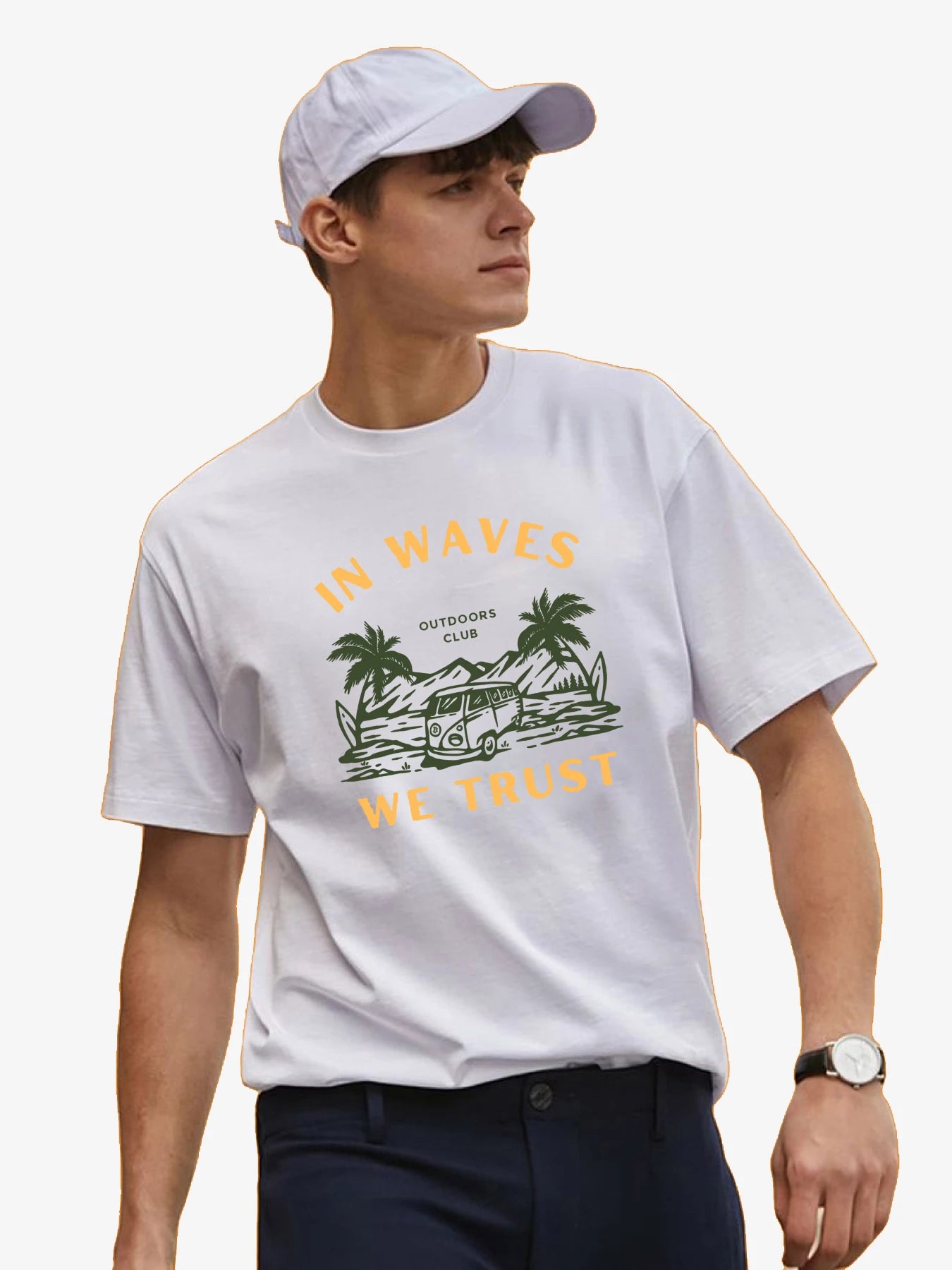 In Waves We Trust - Unisex T-Shirt Anti-Shrink Durable Soft