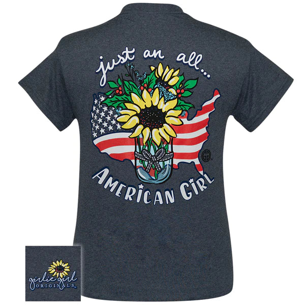 Just An All American Girl ~ Girlie Girl Tee Denim Fabric Leather Fabric Suede Fabric