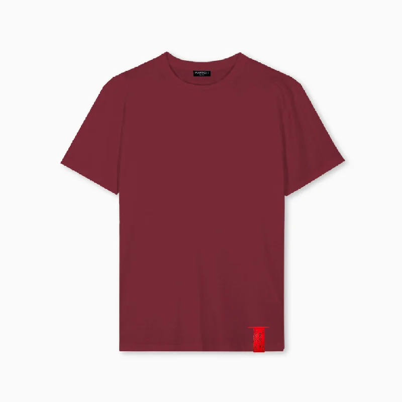 PARTCH Must Blank T-Shirt Burgundy Organic Cotton Boxy Fit Fitted Loose