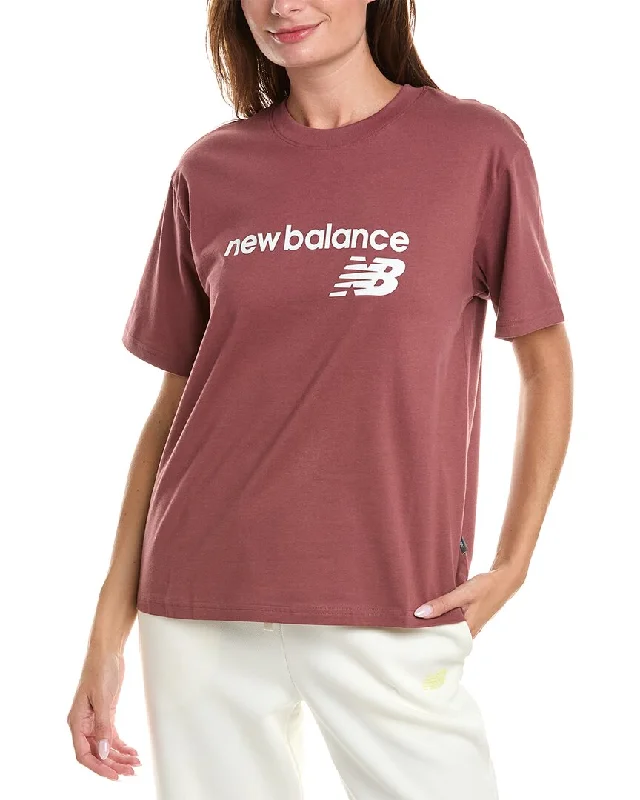 New Balance Sport Logo T-Shirt Welt Pockets Slit Pockets