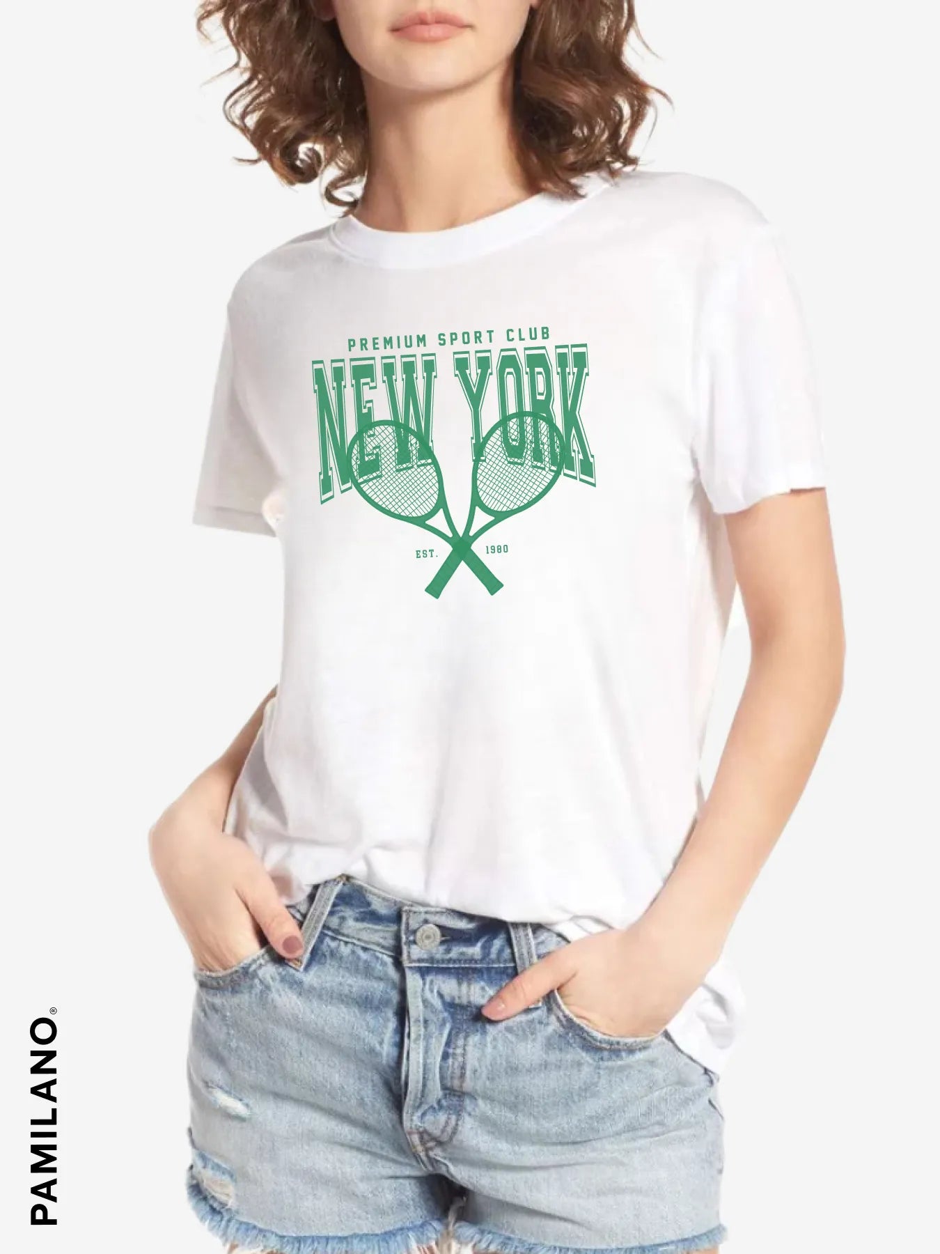 New York Tennis club Printed T-shirt Front Pockets Side Pockets Patch Pockets