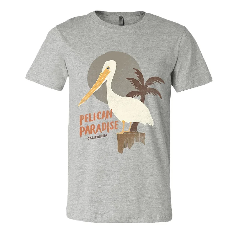 Pelican Paradise Athletic Grey Tee Welt Pockets Slit Pockets