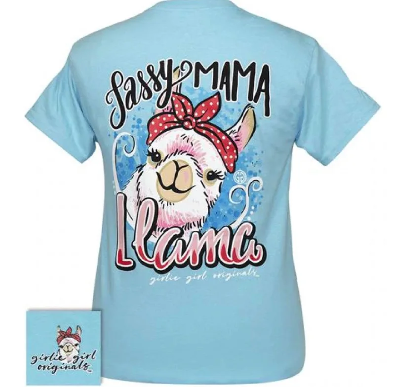 Sassy Mama Llama ~ Girlie Girl Brand Tee Solid Color Striped Floral