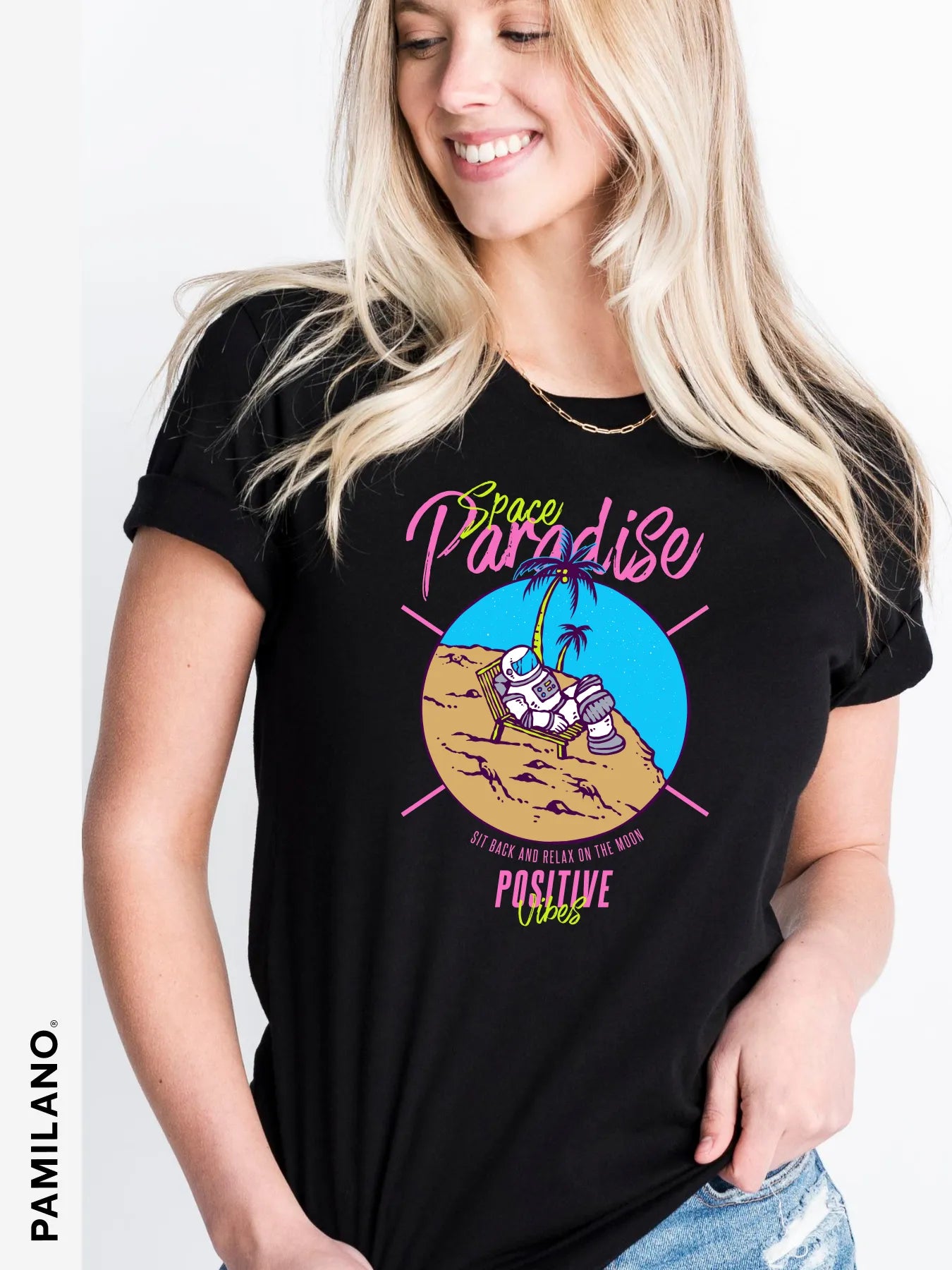 Space Paradise Printed t-shirt Solid Print Embellished