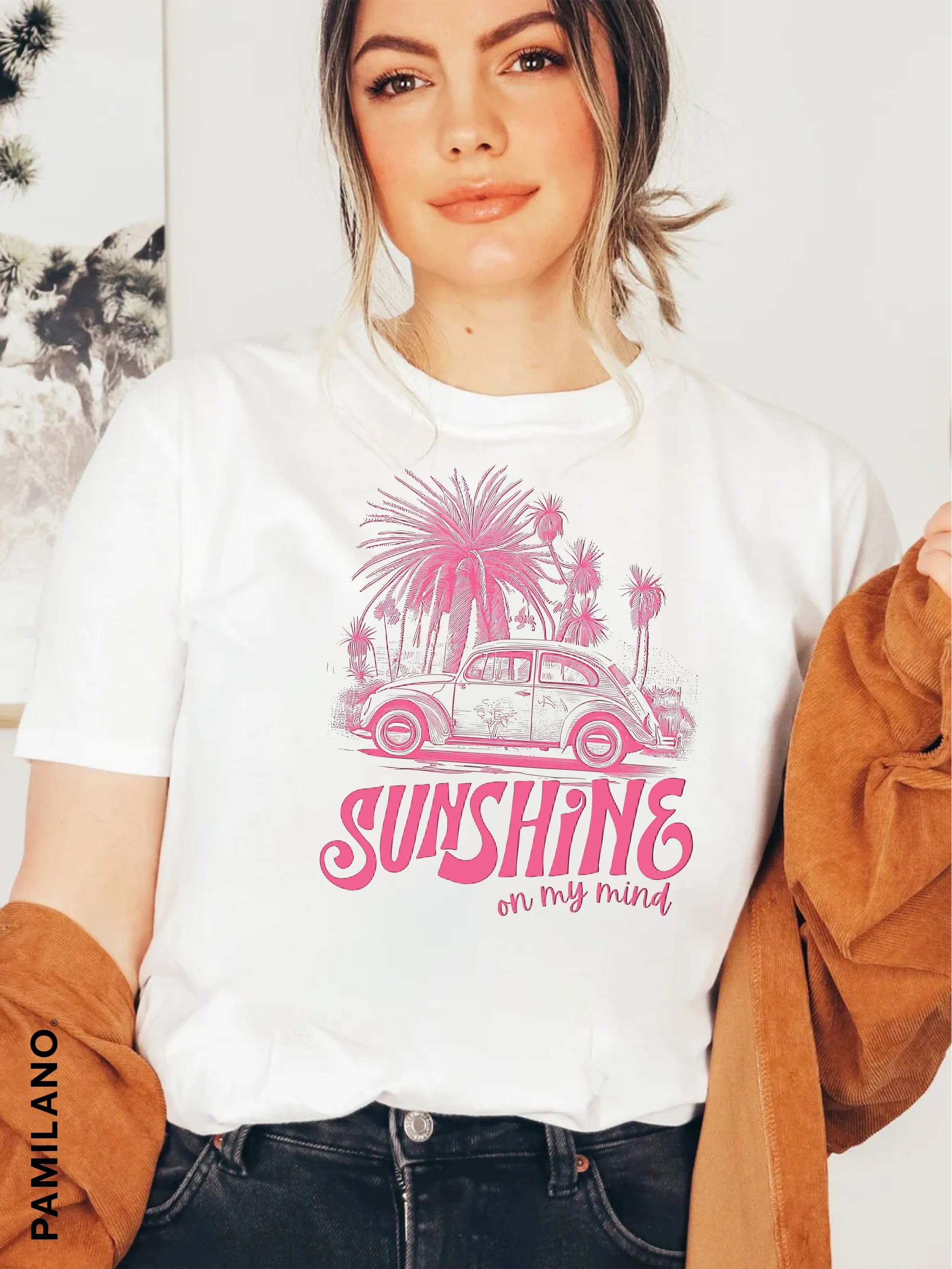 Sunshine t-shirt Collared T-Shirt Boat Neck A-Line