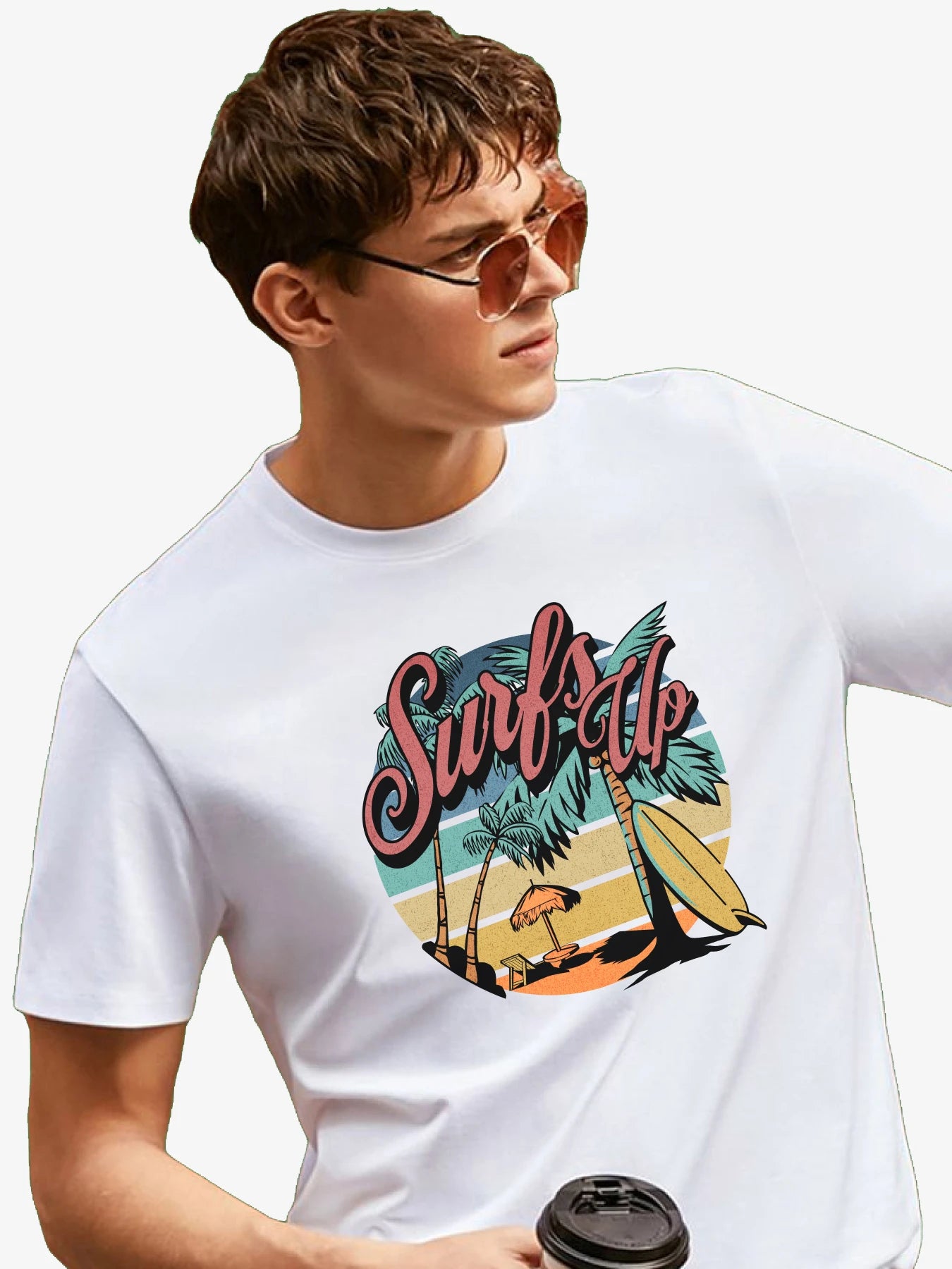 Surf Up - Unisex T-Shirt Collared Crew Neck Turtle Neck