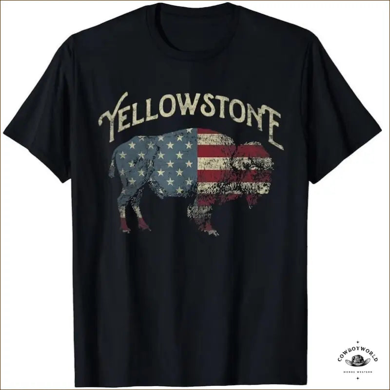 T-Shirt Yellowstone Embroidered Appliqued Beaded