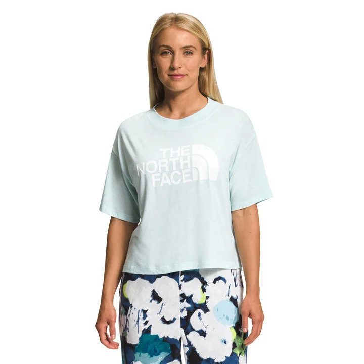 The North Face Short-Sleeve Half Dome Crop Tee Womens Graphic Embroidered Appliqued