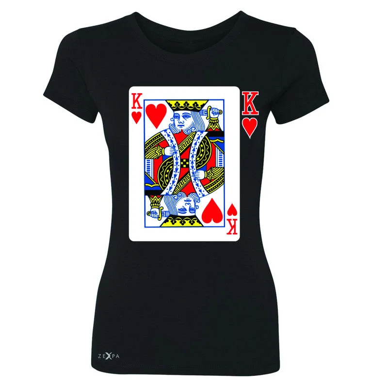 Zexpa Apparel™ Playing Cards King Women's T-shirt Couple Matching Deck Feb 14 Tee Jersey Fabric Tulle Fabric Batik Fabric