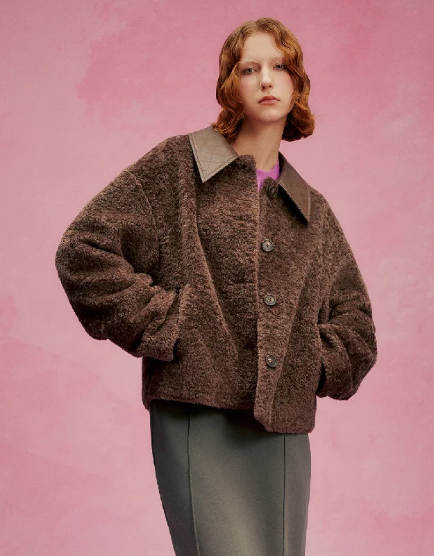 Button Up Furry Coat Relaxed Utility Shacket