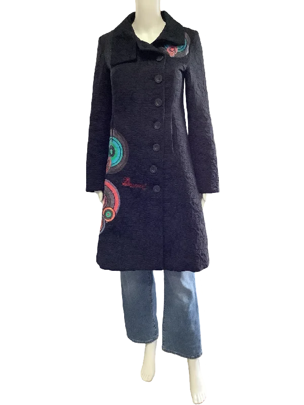 Desingual Coat Print Embroidered Size: US/8 EU/38 Functional Travel Jacket