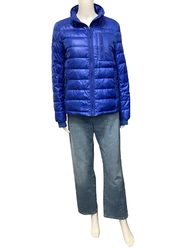 J Crew Puffer Coat Blue Size: M Elegant Satin Bolero