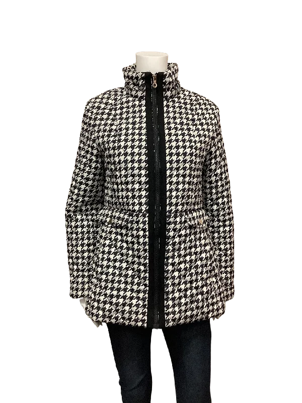 Kate Spade Women's Coat Houndstooth Quilted Lined Size: S Sporty Zip-Up Jacket