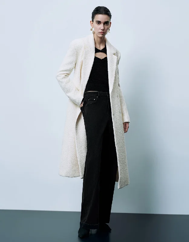 Longline Furry Skater Coat Luxe Satin Long Coat