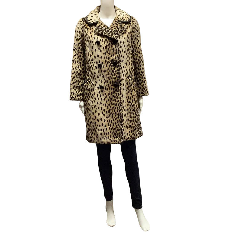 Safari by Sportowne Women's Coat Double Breasted Faux Fur Size: L Fur-Trimmed Winter Coat