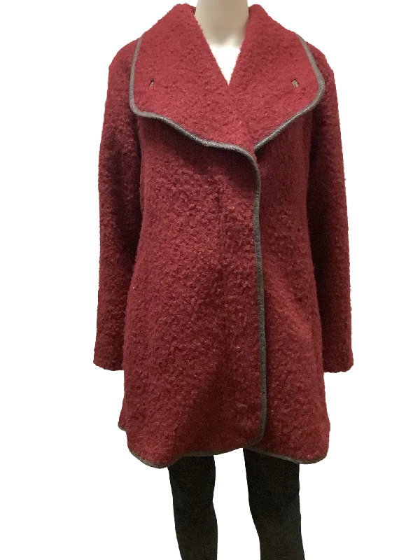 Simply Noelle Maroon Coat Size L/XL Long Hooded Anorak