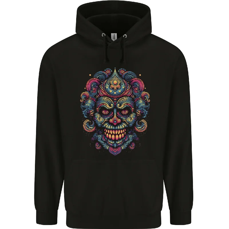 An Evil Clown Mask Skull Mens 80% Cotton Hoodie Hoodie with Turtle Neck Cozy Winter