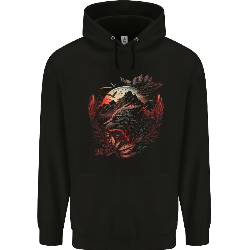 An Evil Night Wolf and Moon Mens 80% Cotton Hoodie Hoodie with Magnetic Closure Innovative Modern