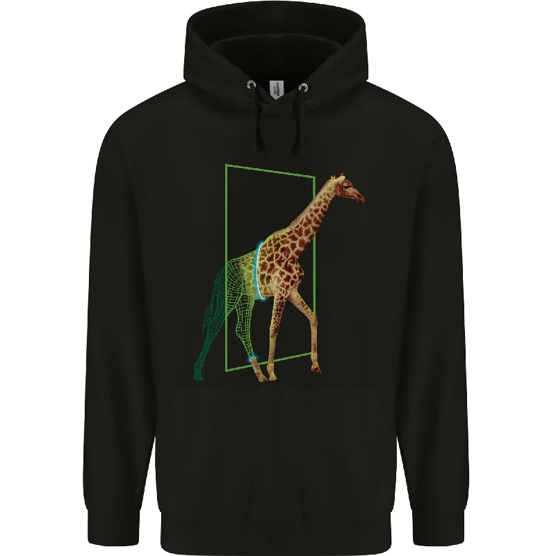 An Obscure Giraffe Design Mens 80% Cotton Hoodie Hoodie with Raglan Sleeves Sporty Comfortable