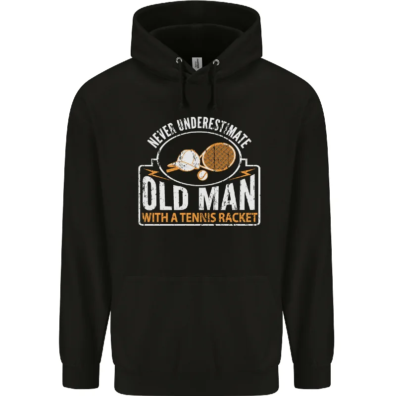 An Old Man Tennis Racket Player Mens 80% Cotton Hoodie Hoodie with Pattern Geometric Abstract