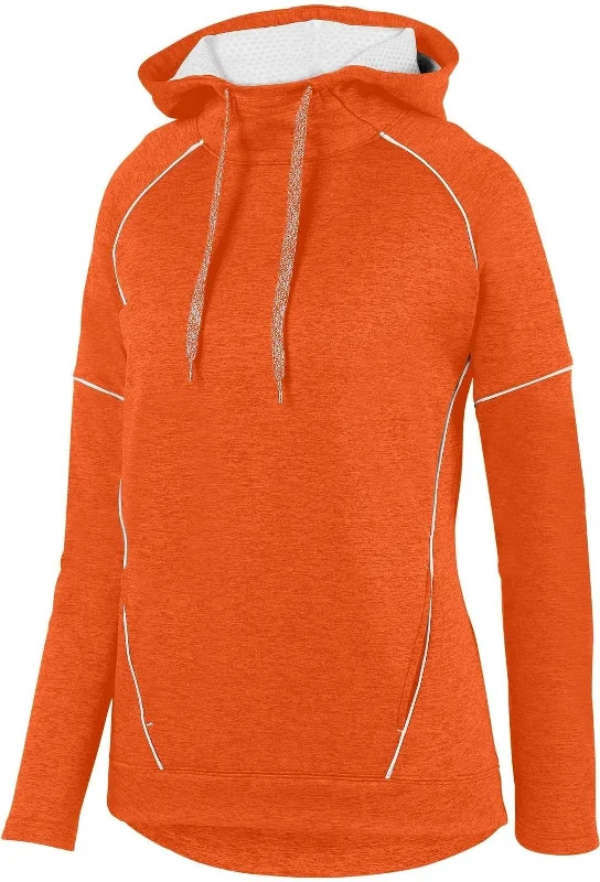 Augusta 5556 Ladies Zoe Tonal Heather Hoody - Orange White Hoodie with Oversized Fit Loose Comfortable