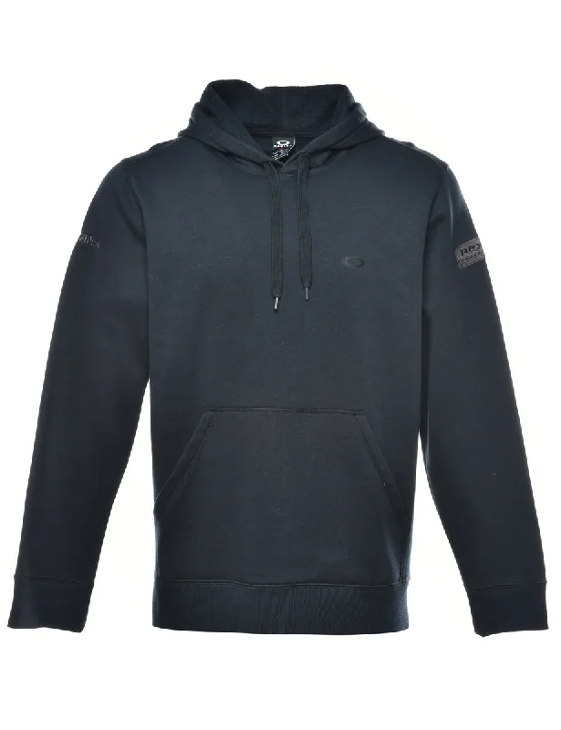 Black Plain Hooded  - M Hoodie with Emblem Brand Identity