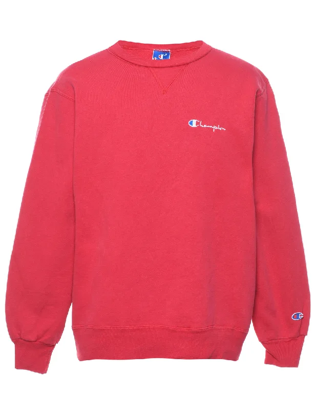 Champion Plain Sweatshirt - L Hoodie with Crew Neck Simple Timeless