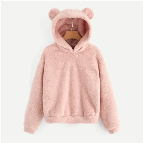 Cute Pink Hoody Hoodie with High-Low Hem Asymmetrical Trendy