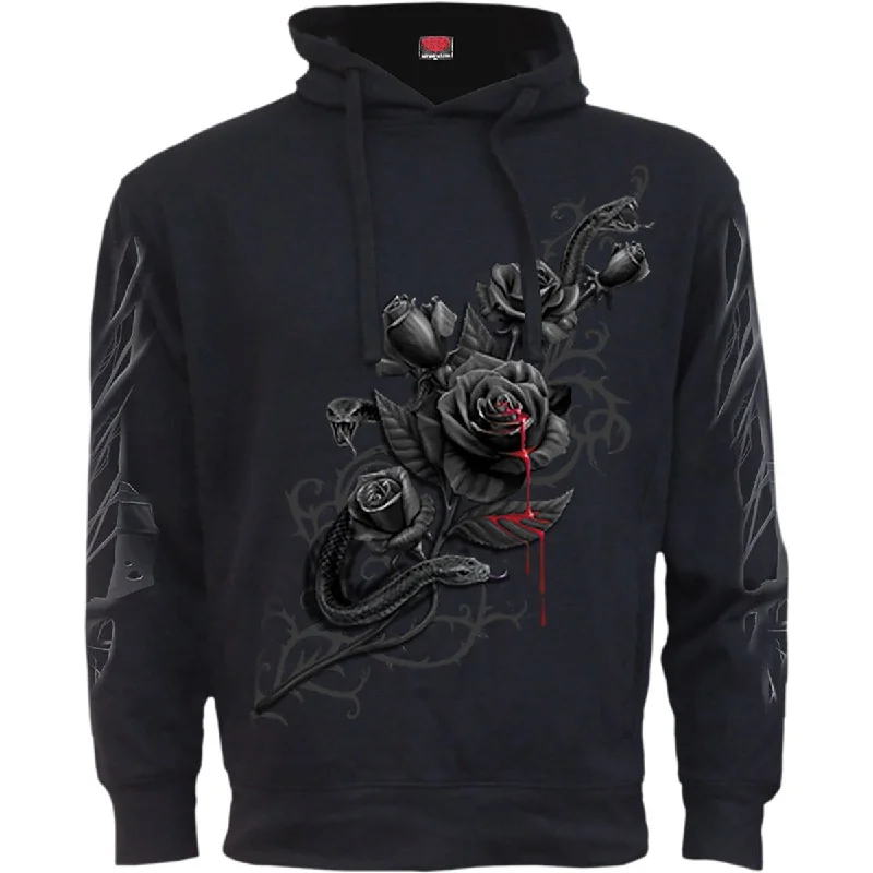 FATAL ATTRACTION - Side Pocket Stitched Hoody Black Hoodie with Hood Adjustable Protection