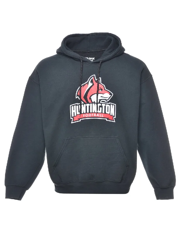 Football Hooded Sports Sweatshirt - L Hoodie with Emblem Brand Identity