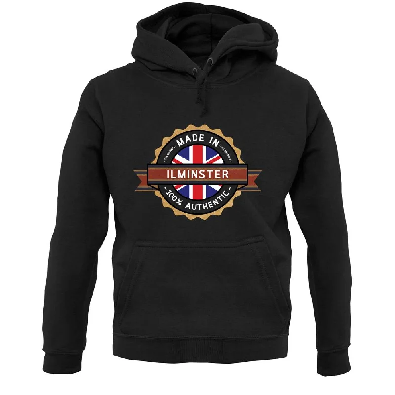 Made In Ilminster 100% Authentic Unisex Hoodie Hoodie with Ribbed Hem Stretchable Secure