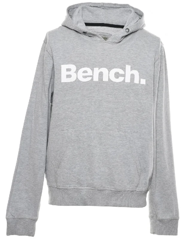 Marl Grey Bench Hoodie - L Hoodie with Camouflage Military Edgy