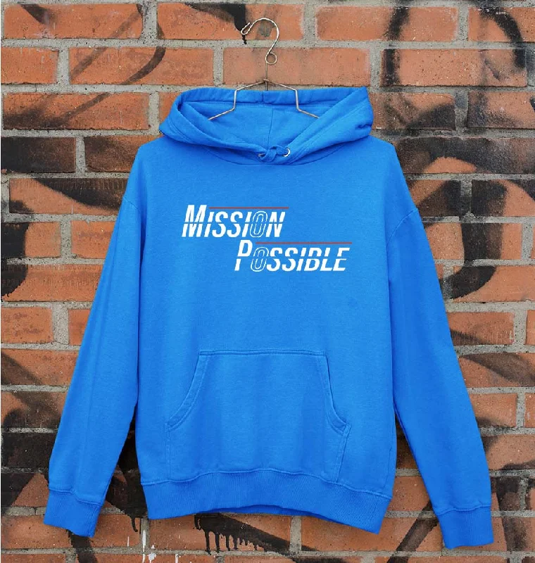 Mission Possible Unisex Hoodie for Men/Women Zip Hoodie Drawstring Kangaroo Pocket