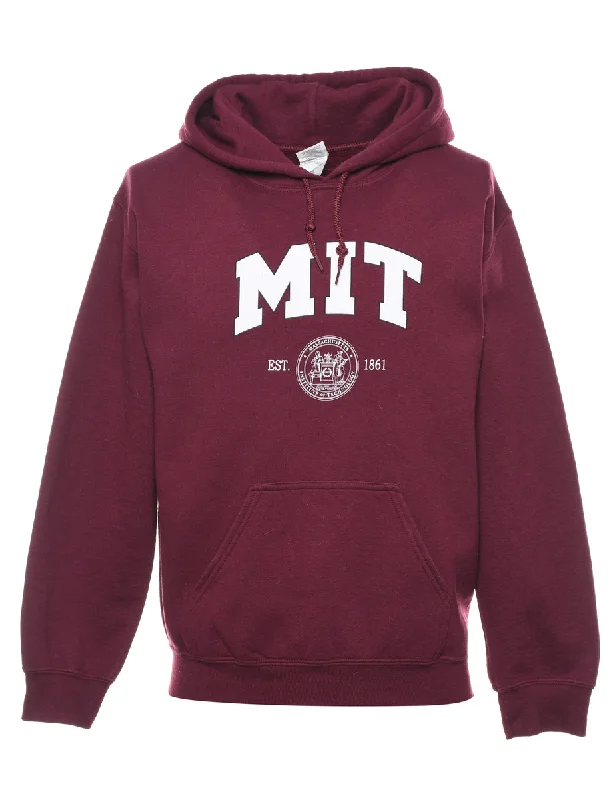 MIT Printed Hoodie - S Hoodie with Typography Text Message