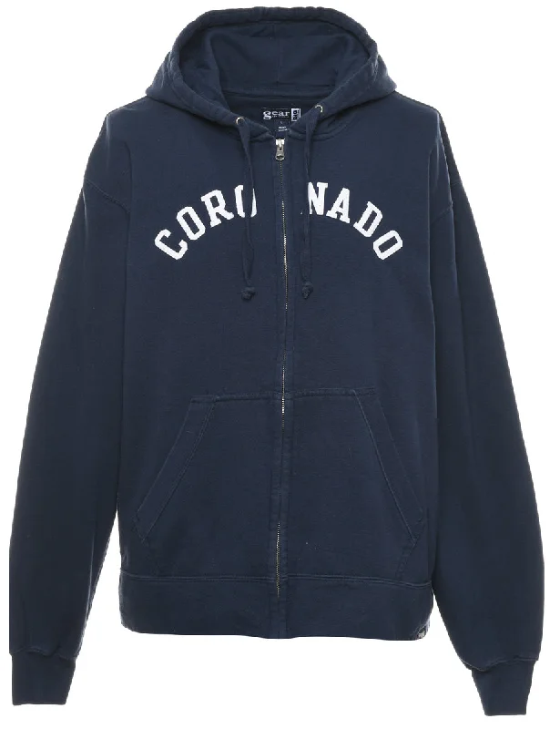 Navy Coronado Hoodie - L Hoodie with Relaxed Fit Easy Casual