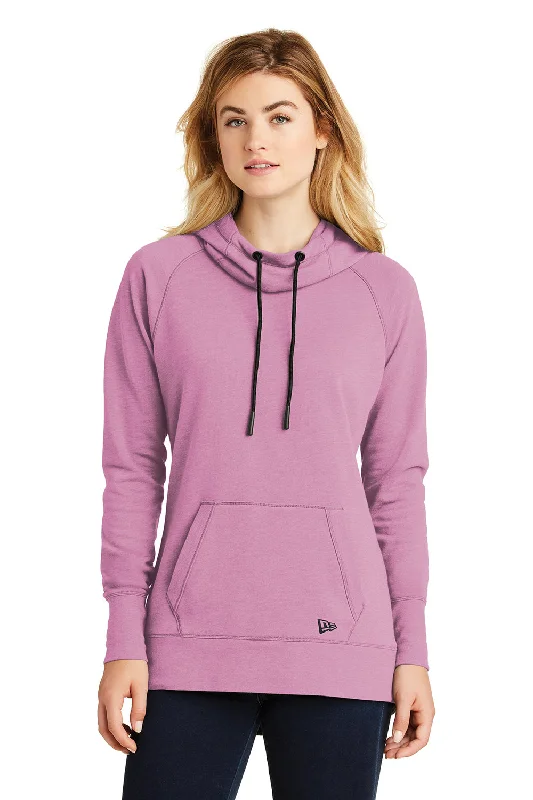 New Era Womens Fleece Hooded Sweatshirt Hoodie - Heather Lilac Hoodie with Rhinestones Sparkly Elegant