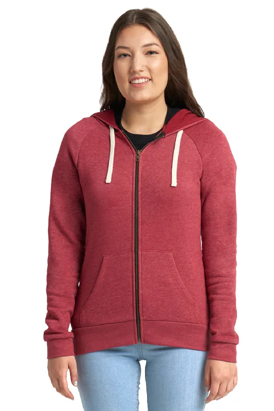 Next Level Womens PCH Fleece Full Zip Hooded Sweatshirt Hoodie - Heather Cardinal Red - Closeout Hoodie with Embroidery Detailed Premium